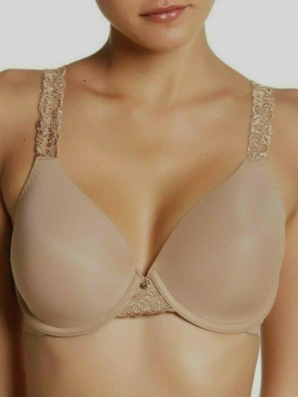 Natori 736037 Women's Body Double Lace Full Fit Contour T-Shirt Bra Beige 38C